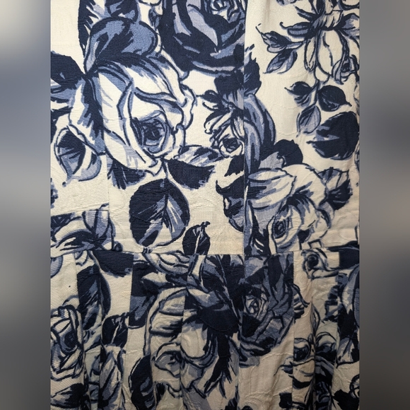 Talbots Floral Fit & Flare Dress Size 16 Indigo & White Sleeveless Midi Weddings - Picture 6 of 6